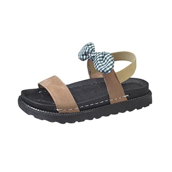 

dress shoes vogue women summer bowknot cute casual thick-soled muffin flat-soled sandals fashion low slope shoe june 12, Black
