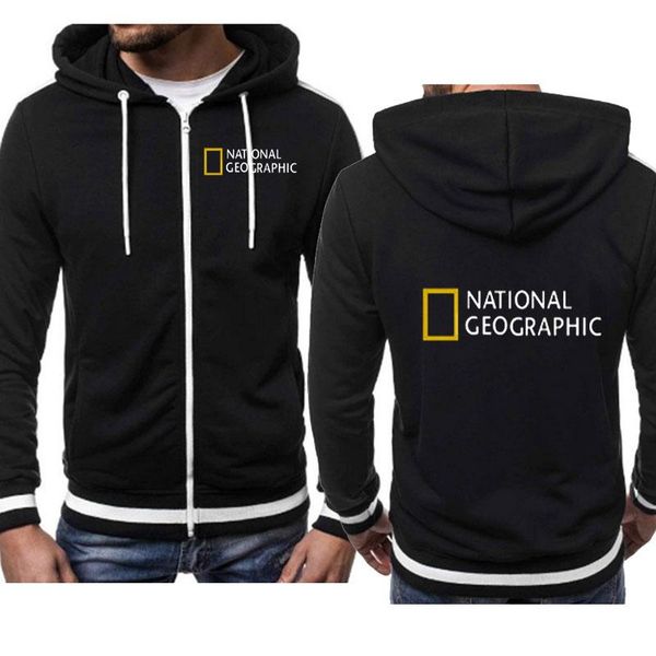 

men's hoodies & sweatshirts 2021 patchwork men hoodie casual loose fleece warmth street fashion autumn and winter jacket zip hooded, Black