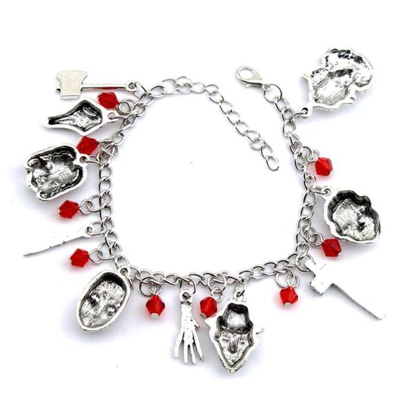 

chucky face stephen kings it penny wise jason u1n8 charm bracelets, Golden;silver