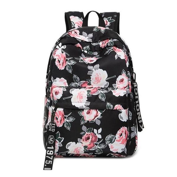 

backpack fashion water resistant nylon women flower printing female school rucksack girls daily college laptop