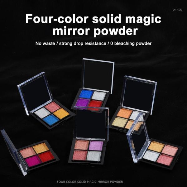 

types 4 colors nail art glitter titanium powder chrome mirror pigment non-flying for nails decorations diy1, Silver;gold