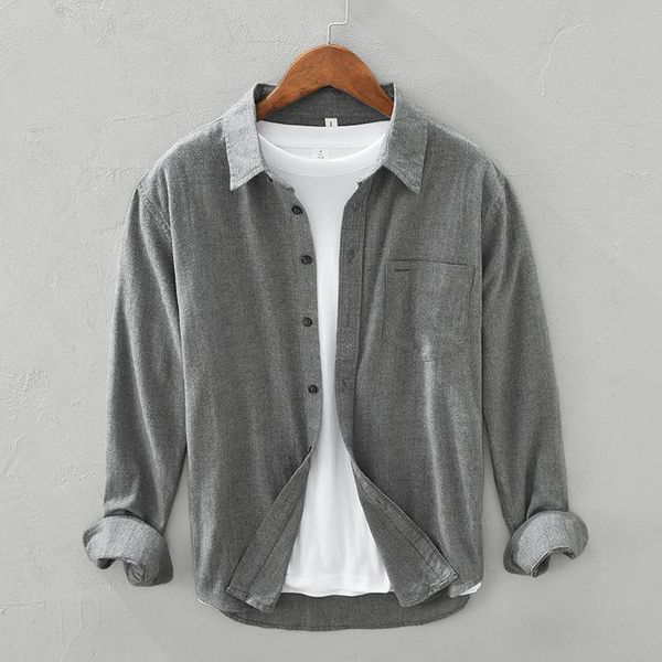 

men's casual shirts men clothing 2021 long-sleeved shirt men's trendy loose lapel brand pure color japanese, White;black