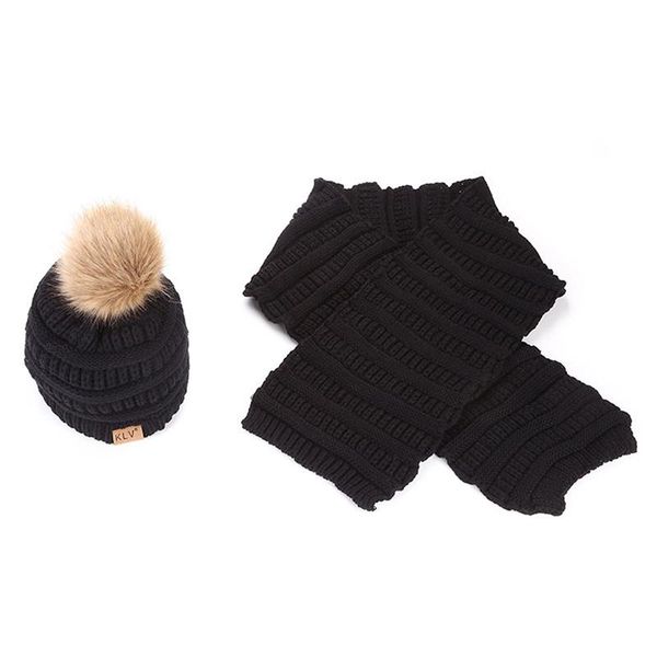 

hats, scarves & gloves sets ladies horizontal vertical striped wool warm scarf hat set imitation braid hair ball stripe two-piece, Blue;gray