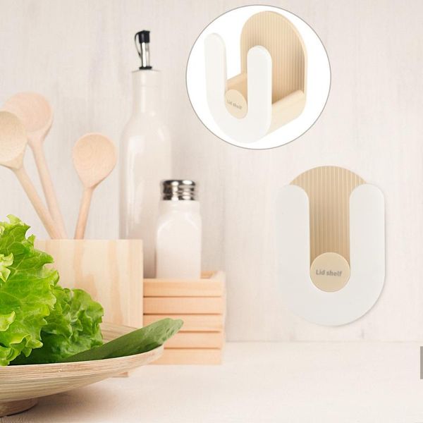 

kitchen storage & organization 1pc pot lid organizer punch-holder wall rack
