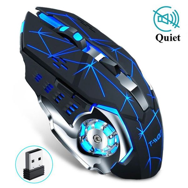 

mice wireless gaming mouse 2400 dpi rechargeable adjustable 7 color backlight breathing gamer game for pc laptop