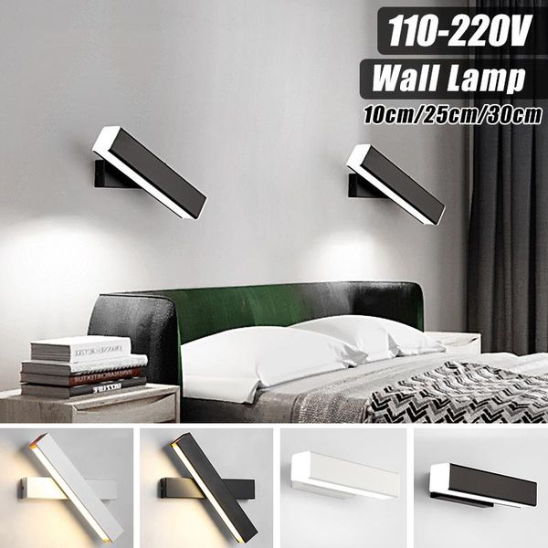 

wall lamp led 360 degree rotation adjustable bedside reading black white creative modern aisle