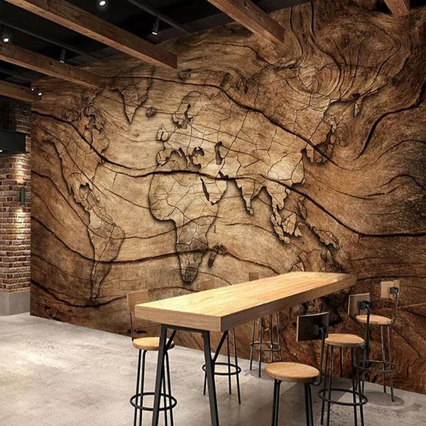 

wallpapers drop european style retro wood texture mural wallpaper study restaurant backdrop wall decor stickers