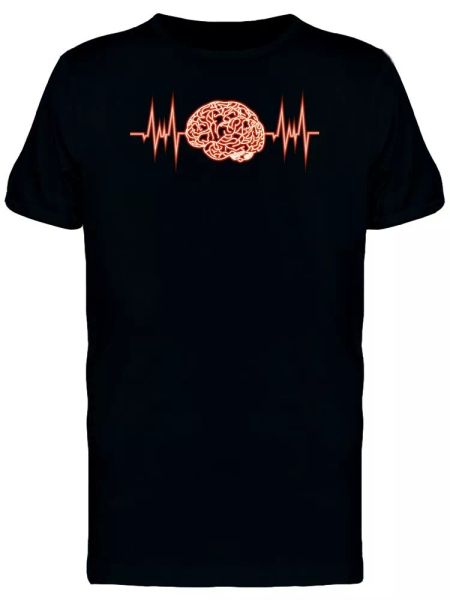

human brain flatline men's tee -image by shutterstock, White;black