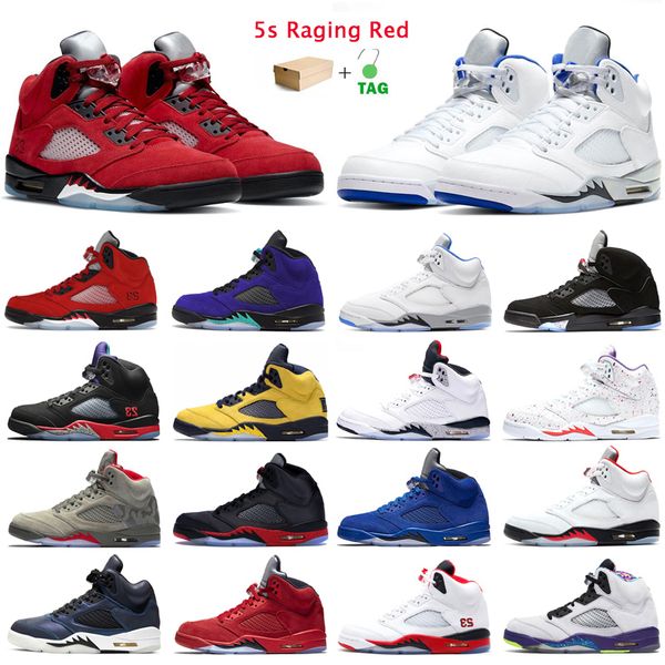 

5s raging red mens basketball shoes 5 hyper royal og black metallic alternate grape men trainers outdoor sports sneakers with box