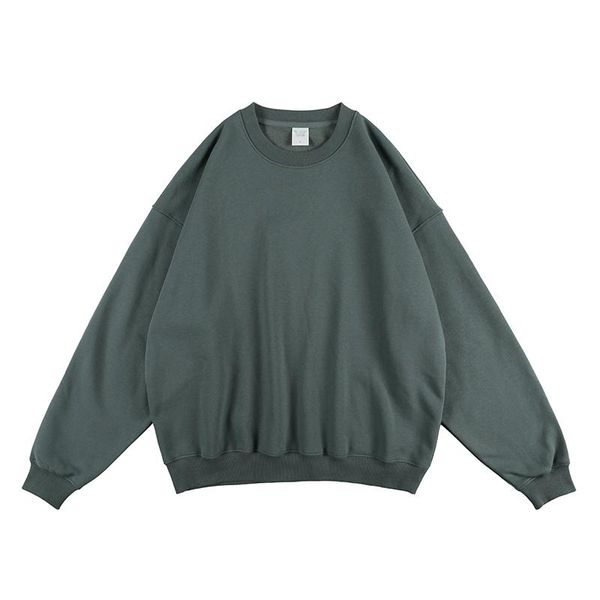 

men's hoodies & sweatshirts 18 colors solid crew neck fleece men and women oversize japanese retro casual loose streetwear couple hoodi, Black