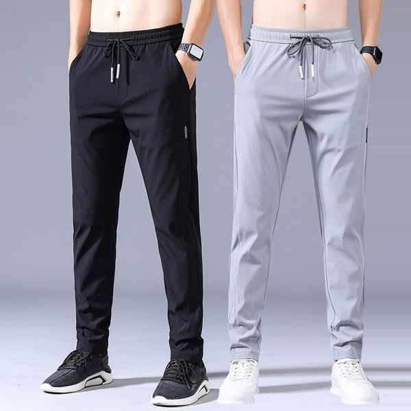 

men's pants 2021 spring and autumn sports straight loose non-iron casual plus velvet overalls men clothing, Black