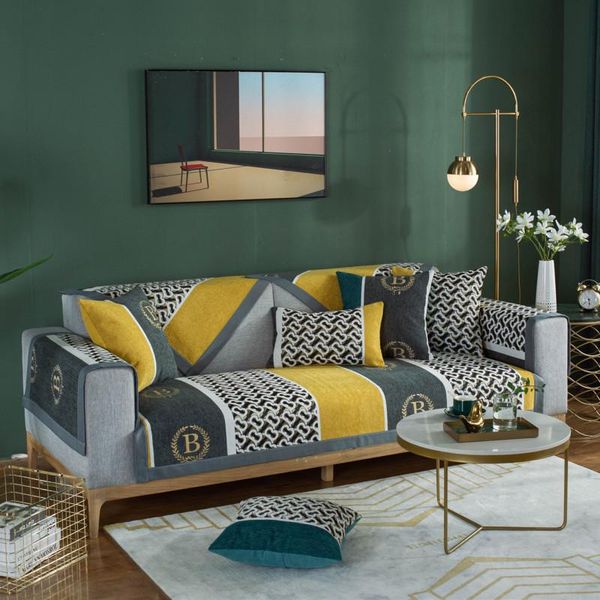

chair covers chenille stripe sofa cover for living room jacquard modern simple non slip couch seat towel home furnishing decoration