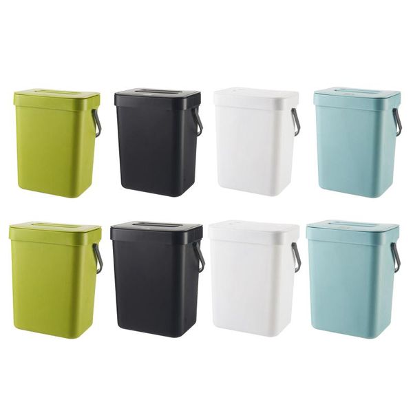 

waste bins modern rubbish bin wall mounted office kitchen trash can lid black 3l