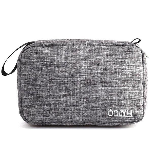

cosmetic bags & cases toiletry bag travel with hanging hook, water-resistant makeup organizer for accessories-gray
