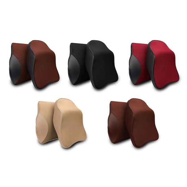 

seat cushions universal lumbar back support auto accessories neck waist cushion car headrest pillow