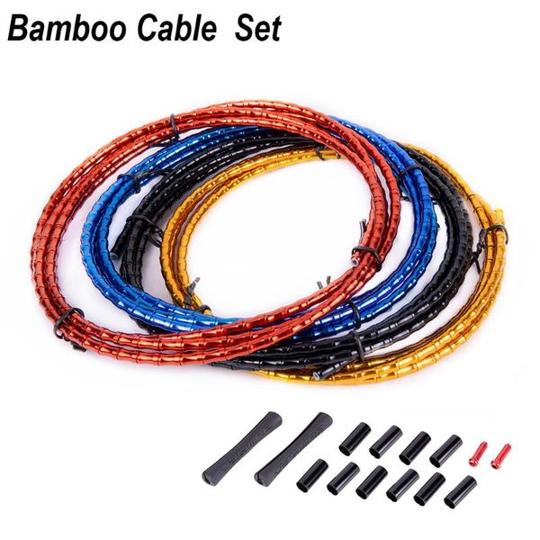 

bike brakes aluminum alloy mtb floding bicycle cnc bamboo brake line cover elite links mountain road shift cable hose tube 1800mm