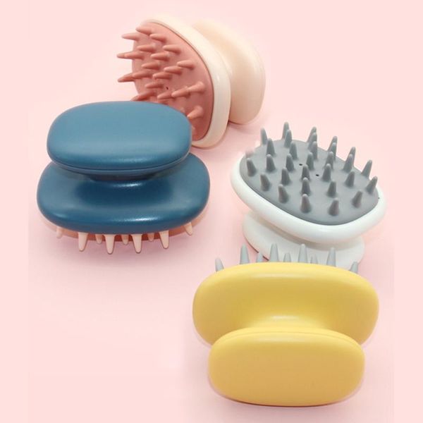 

hair brushes portable silicone scalp massage comb multifunctional shampoo brush washing air cushion shower bath, Silver