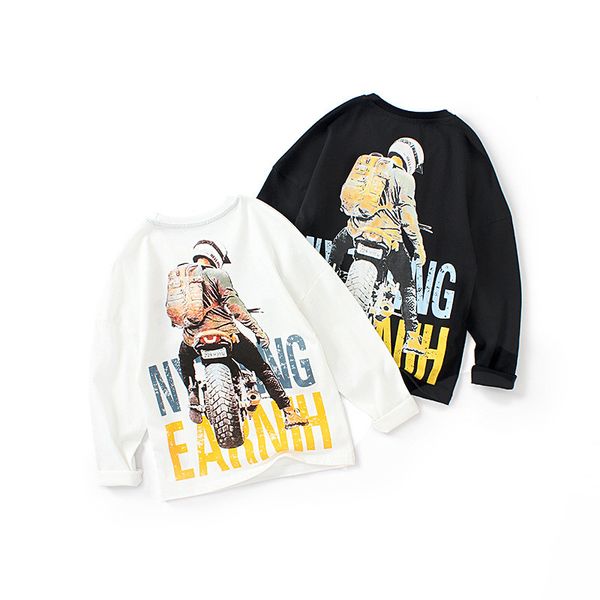 

autumn boys cartoon print t shirt casual long sleeve children t-shirts cotton tshirt kids boys kids clothe streetwear white