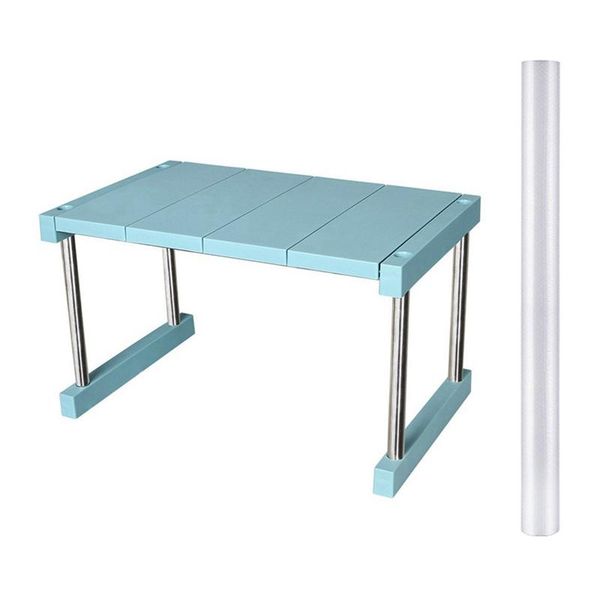 

kitchen storage & organization cabinet counter shelf blue drawer mat anti-slip 45x300 cm paper non-slip waterproof transparent