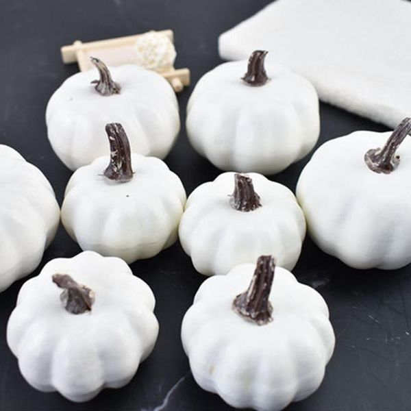 

decorative flowers & wreaths 12pcs artificial white pumpkins halloween fall thanksgiving