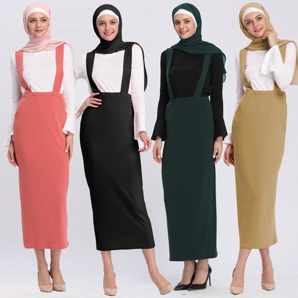

vestidos abaya dubai islam arabic long suspender skirt suspenders muslim hijab dress abayas for women turkish islamic clothing, Red