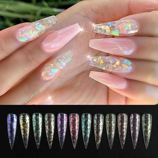 

nail glitter sequins flakes holographics irregular palliette pigment powder colorful dust manicuring art decorations1, Silver;gold