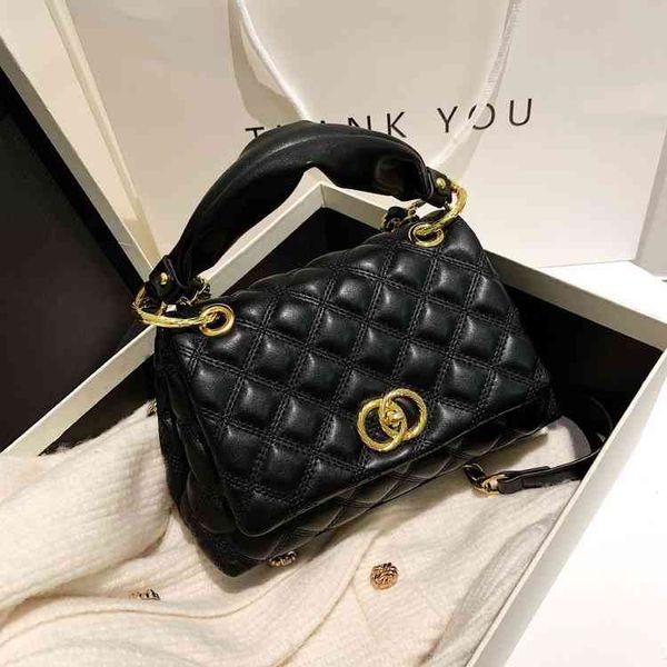 

bags handbags wallets high sense texture small female 2021 this year's popular fashion versatile messenger autumn and winter hand, Black;red