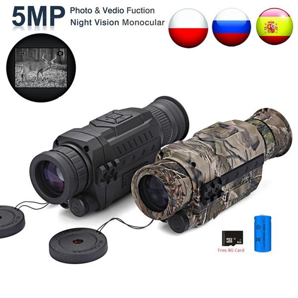 

telescope & binoculars wildgameplus wg535 camouflage hunting night vision 5x35 infrared digital camo monocular cameras