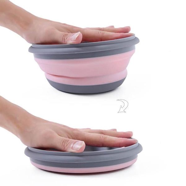 

bowls 3pcs portable silicone bowl folding salad dish with lid lunch box instant noodle bucket outdoor travel camping tools