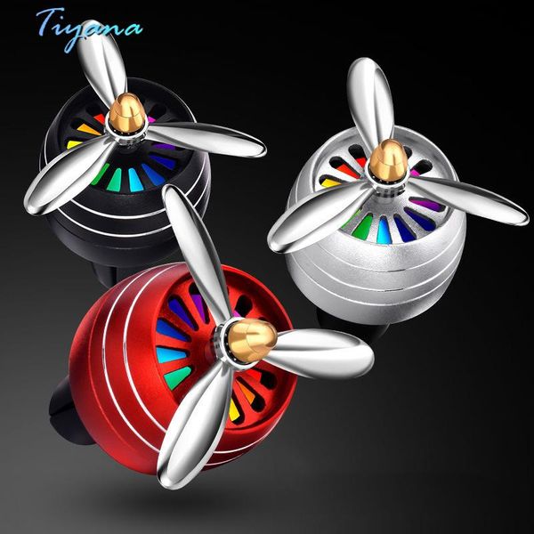 

car air freshener perfume creative atmosphere light propeller electroplating aluminum alloy outlet interior deodorant 6