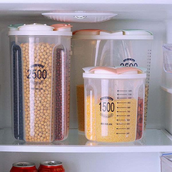 

storage bottles & jars 1500/2500ml food container plastic kitchen refrigerator noodle box multigrain tank transparent sealed