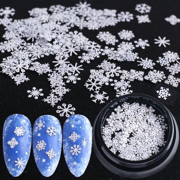 

nail art decorations 100pcs/box white snowflakes sequins christmas metallic gold stars flakes 3d charms for manicure tr1980, Silver;gold