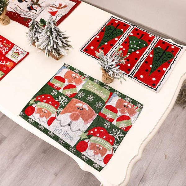 

mats & pads merry christmas placemat ornament decoration for home 2021 year dining table decor nole navidad xmas gifts #1