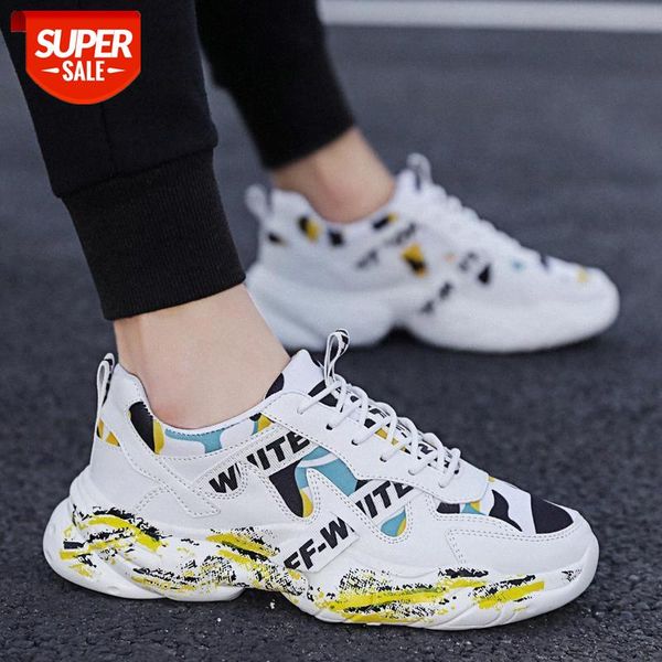 

men's shoes summer graffiti inkjet sports and leisure korean version of the trend breathable daddy student running #hg94