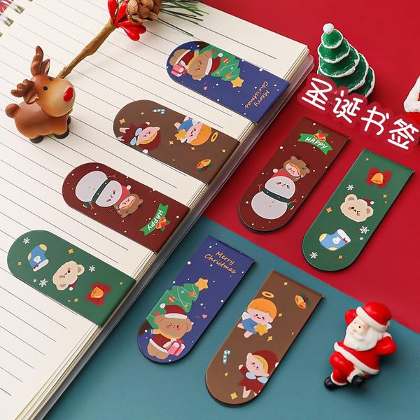 

bookmark 4pcs/set magnetic bookmarks assorted holiday page markers christmas year magnet clip for students teachers school