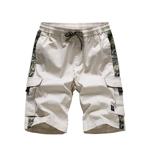 

summer men's sports and leisure beach overalls shorts cotton loose five-point pants casual plus size, White;black