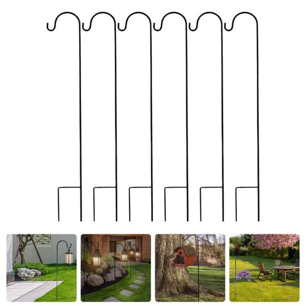 

hooks & rails 6pcs creative garden hook simple shepherd practical ground iron