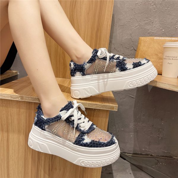 

summer sneakers woman casual vulcanized shoes 2021 fashion shining thick bottom basket femme breathable chunky sneakers women