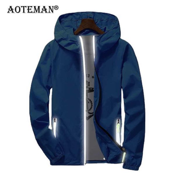 7XL Sommer Männer Jacken Schnell Trockene Haut Mäntel Männliche Mit Kapuze Ultraleichte Windjacke Reißverschluss Wasserdicht Winddicht Dünne Mantel LM399 210909