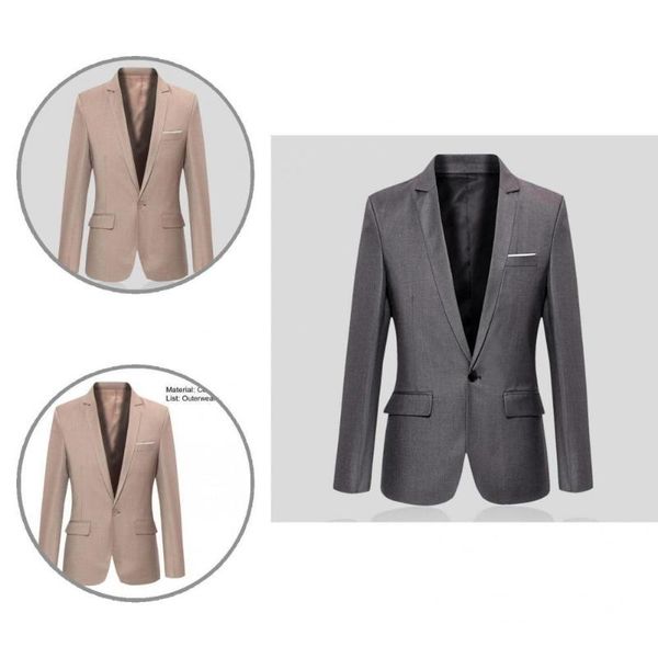 

men's suits & blazers suit coat single breasted soft texture all-match button slim business blazer workwear, White;black