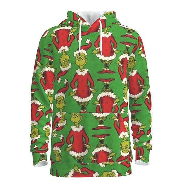 

christmas creative cartoon embroidered hoodie visual impact party punk gothic round neck sweater hoodie, Black