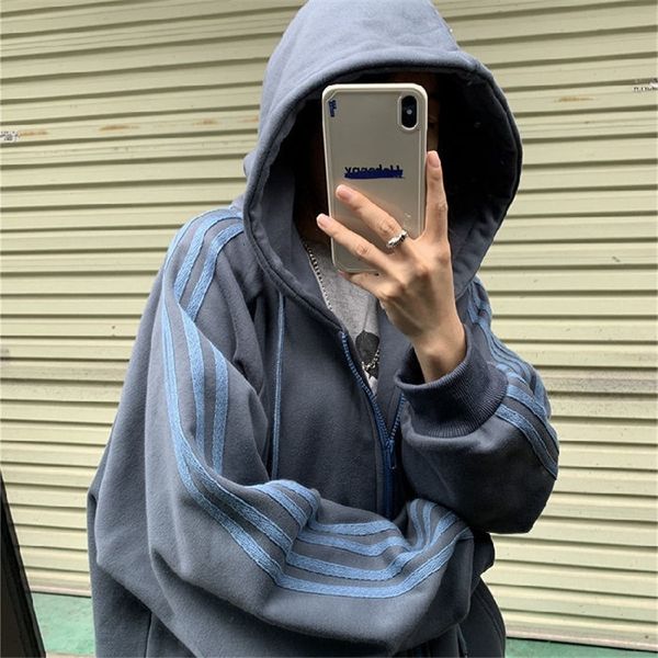 

women hoodie zip hooded sweatshirt winter jacket korean fashion thick clothes harajuku oversized print long sleeve chic zip-up hoodies, Black