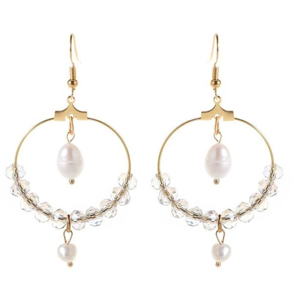 

hoop & huggie freshwater pearl boucle d'oreille femme 2021 copper-plated korean-style simple earrings crystal ornament, Golden;silver