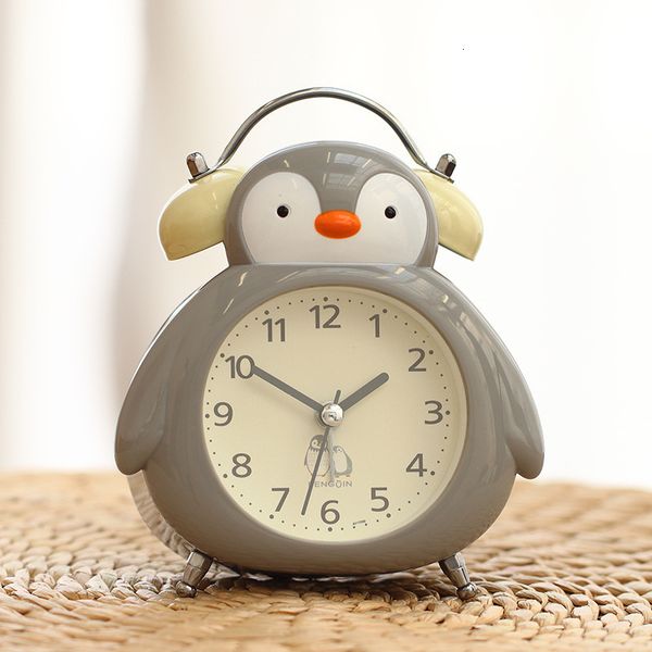 

digital alarm clock small bedside luminous students use children's silent creative bedroom penguin cartoon alarm clock