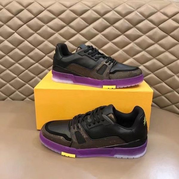 

run away designer shoes high-quality luxury lace-up sneakers brand men casual size 38-45 model mkop002, Black