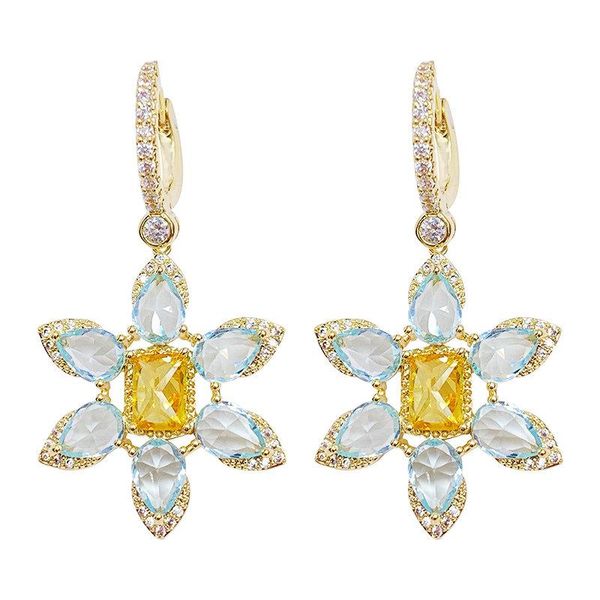 

dangle & chandelier sinzry exquisite summer jewelry cubic zircon women earring cz candy flower bling drop earrings, Silver