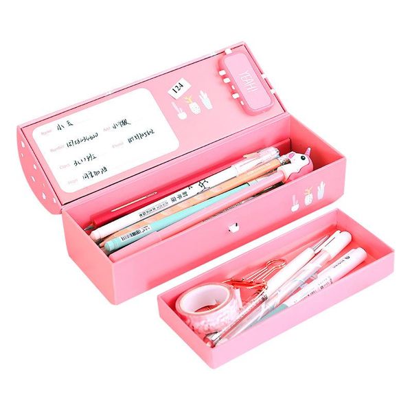 

pencil cases creative box multifunctional with code lock large capacity for boys girls school stationery portable office