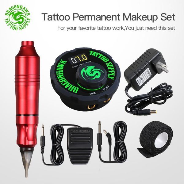 

tattoo rotary machine pen style set kit lcd power pedal supply delivery permanent makeup assortment1