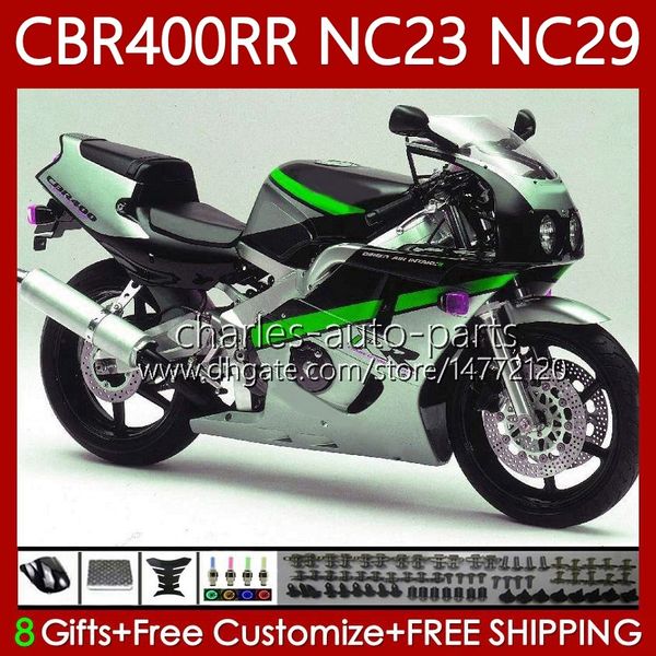 Carroçaria para Honda Fairing CBR400 RR CBR400RR NC23 88-99 65No.140 NC29 CBR 400 RR C CC Preto 88 89 90 91 92 93 400cc CBR 400RR 1994 1995 1996 1997 1998 1999 OEM Bodys