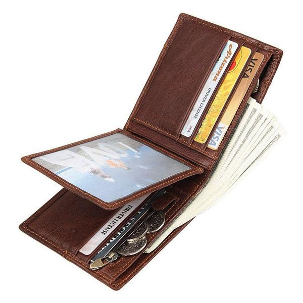 

wallets small wallet men crazy horse coin purse quality short male money bag cow leather card, Red;black